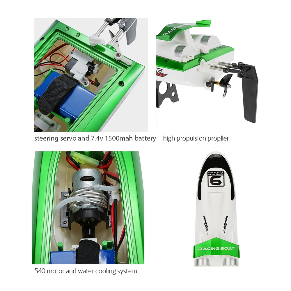 30KM/H FT009 Electric RC Boat 2.4G High Speed Radio Remote Controlled Speedboat Racing Ship Steerable Boats Adults RC Toy Gift