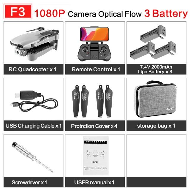 2020 NEW F3 drone GPS 4K 5G WiFi live video FPV quadrotor flight 25 minutes rc distance 500m drone HD wide-angle dual camera