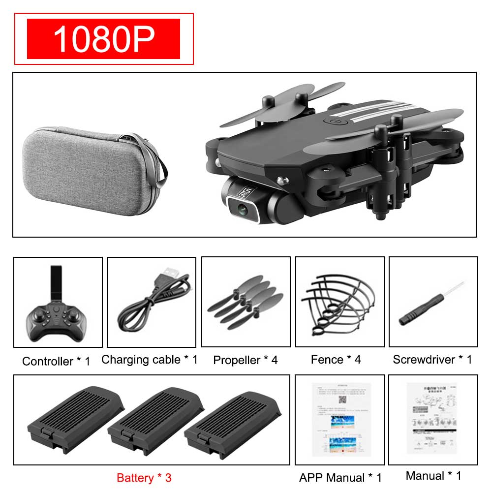 SHAREFUNBAY drone 4k HD wide angle camera wifi fpv drone height keeping drone with camera mini drone video live rc quadcopter