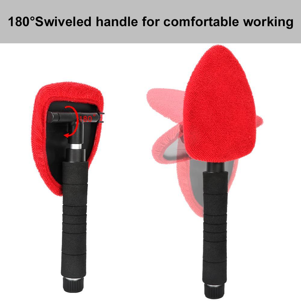 Car Windshield Cleaner Brush Wiper Telescopic Handle Auto Window Glass Washer Soft Towel Brush Anti Skid Car Care Cleaning Tools