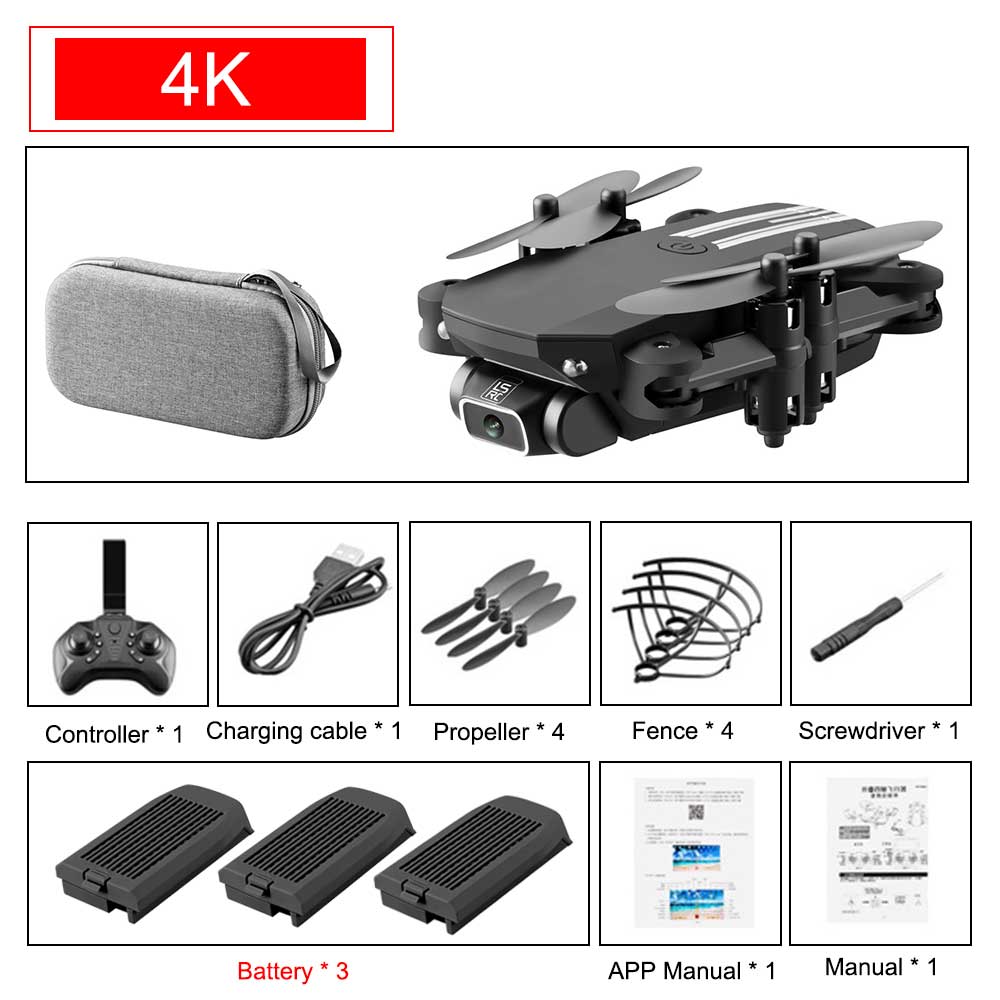 SHAREFUNBAY drone 4k HD wide angle camera wifi fpv drone height keeping drone with camera mini drone video live rc quadcopter