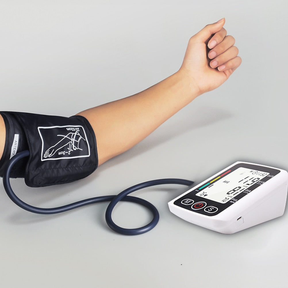 Blood Pressure Monitor Electronic Blood Pressure Meter Electronic Sphygmomanometer Arm Style Home Tonometer without Battery
