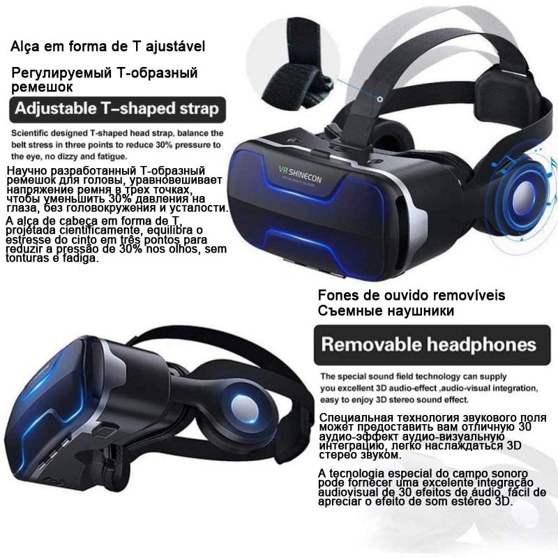 VR Shinecon 3 D Casque Viar 3D Glasses Virtual Reality Headset Helmet Goggles Augmented Lenses for Phone Smartphone Binoculars