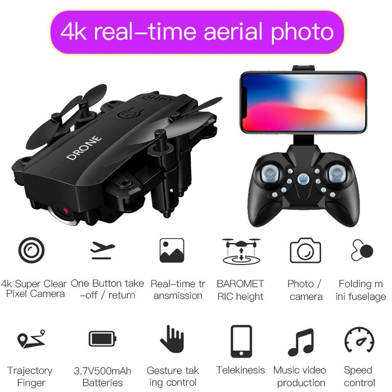 S107 Foldable Mini Drone RC 4K FPV HD Camera Wifi FPV Dron Selfie RC Helicopter Juguetes Toys for Boys Girls Kids