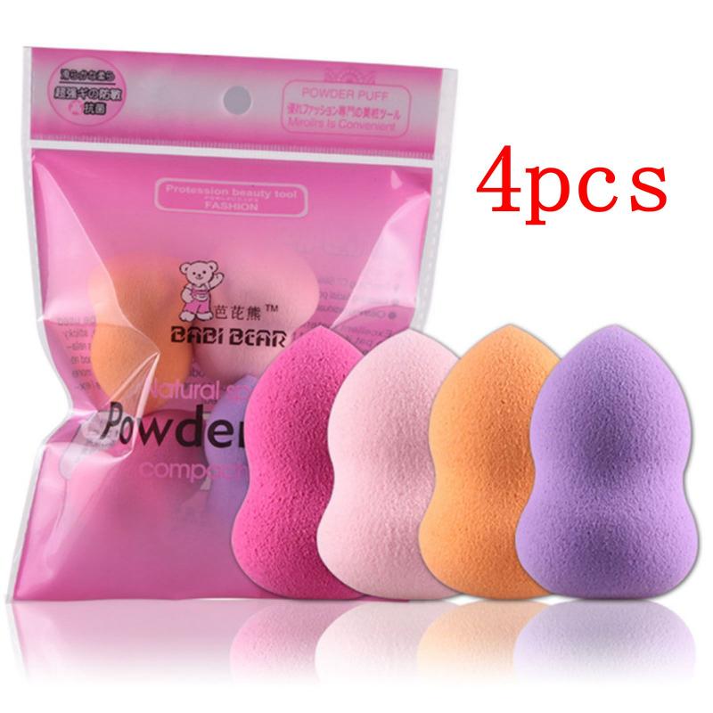 4PCS Sponge Puff Face Foundation Soft Drop Gourd Waterdrop Powder Puff Egg Puff Sponge Drying Holder Makeup Cosmetic Puff Tools