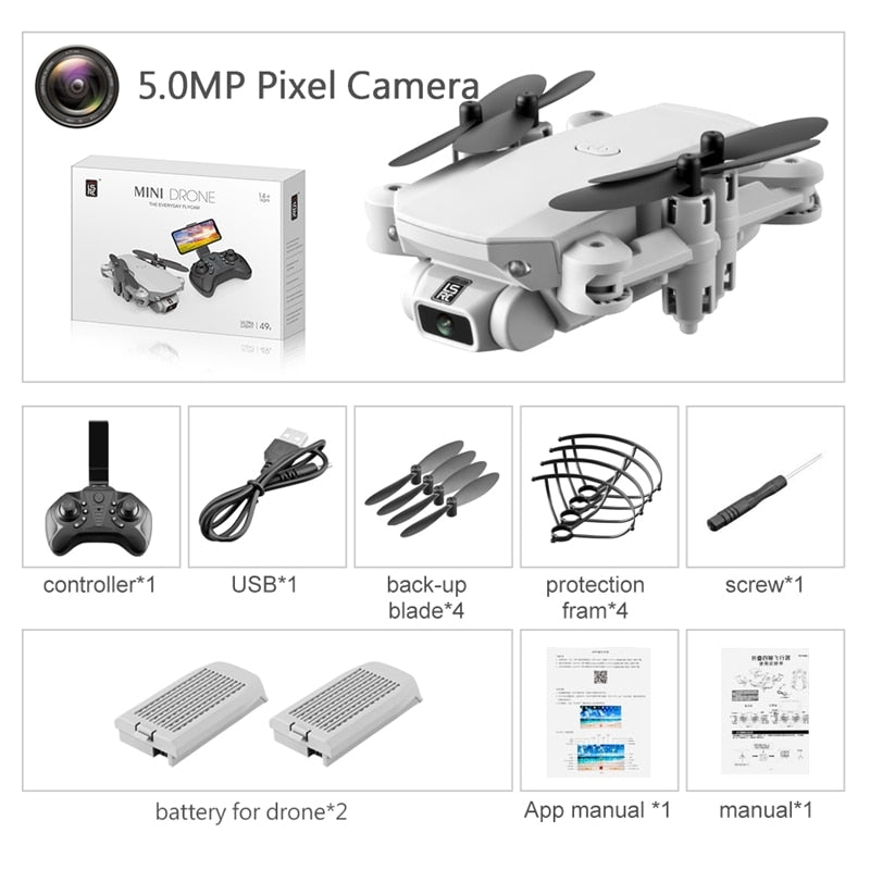 Drone 4k HD Wide Angle Camera 0.3MP/5.0MP/4K HD Cameras Mini Drone LS-MIN Dron Camera Quadcopter Height Keep Drones Toys Gifts