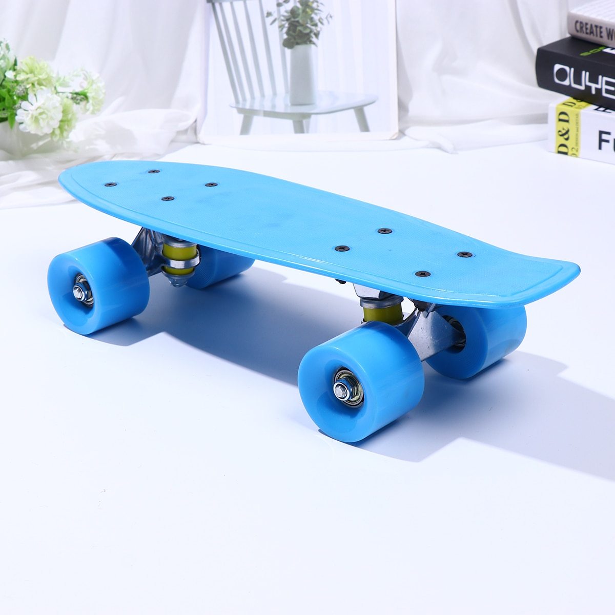 16.5Inches Four-wheel Mini Longboard Pastel Color Skate Board skateboard with LED Flashing Wheels Retro Skateboard