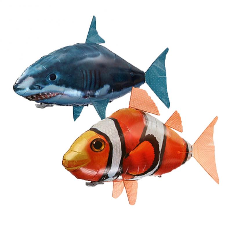 Remote Control Shark Toy Air Swimming Fish Infrared Flying RC Airplanes Balloons Nemo Clown Fish Party Decoration Christmas Gift
