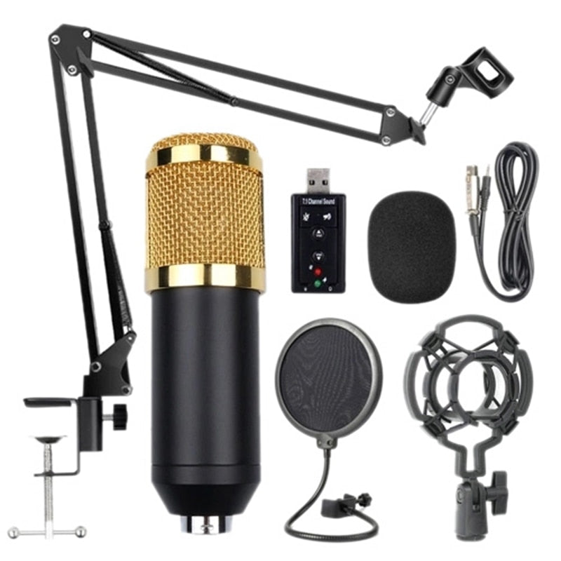 Bm800 Professional Suspension Microphone Kit Studio Live Stream Broadcasting Recording Condenser Microphone Set for podcast