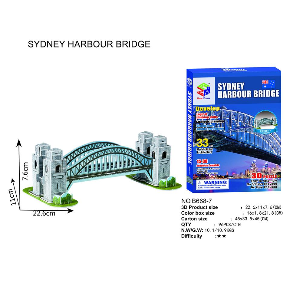 3D Puzzle Three-dimensional Word Famous Buildings Architecture Puzzle Educational Toy DIY Gift for Children and Adult