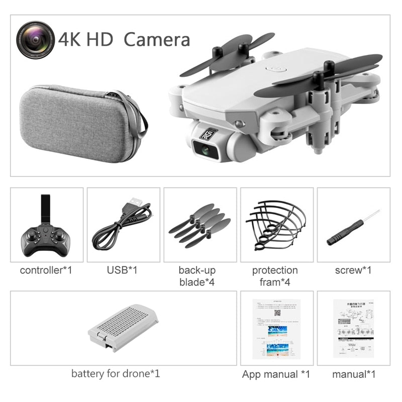 Drone 4k HD Wide Angle Camera 0.3MP/5.0MP/4K HD Cameras Mini Drone LS-MIN Dron Camera Quadcopter Height Keep Drones Toys Gifts