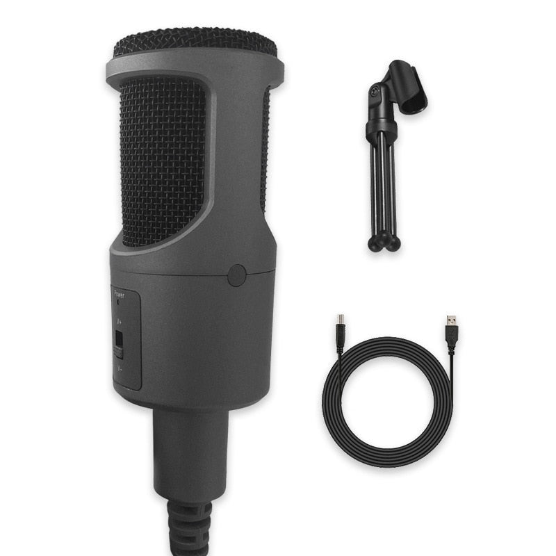 USB Microphone With Holder For Computer Condenser Recording For Laptop Windows Cardioid Studio Recording Micro YouTube Karaoke