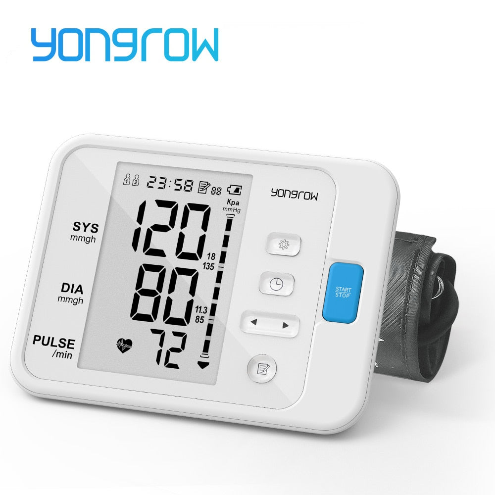 yongrow Portable Digital Upper Arm Blood Pressure Monitor measurement tool Portable LCD digital 1 Pcs Tonometer sphygmomanometer
