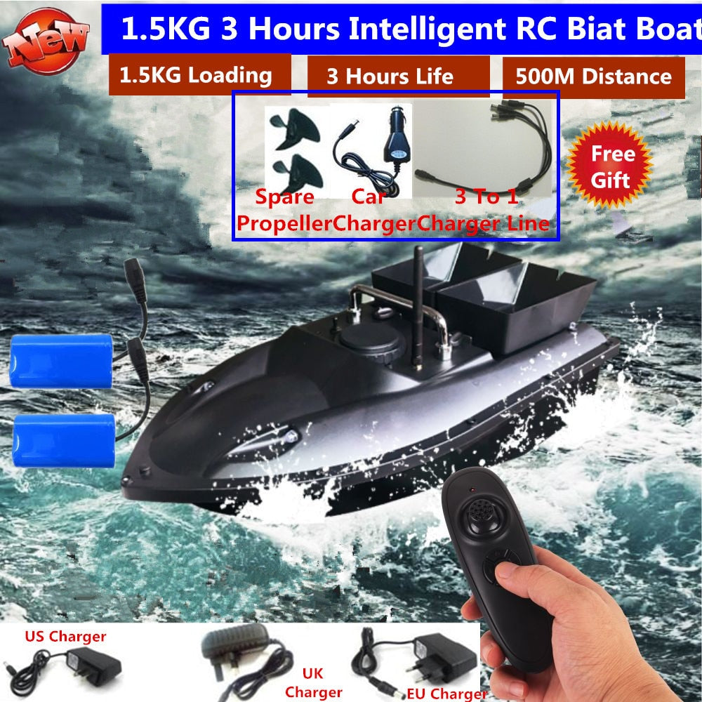 180Mins 500m RC Distacne Auto RC Remote Control Fishing Bait Boat Speedboat Fish Finder Ship Boat With EU charger US/UK Charger