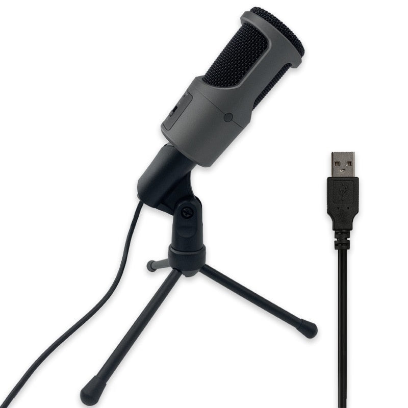 USB Microphone With Holder For Computer Condenser Recording For Laptop Windows Cardioid Studio Recording Micro YouTube Karaoke (black)