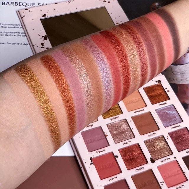 IMAGIC New Arrival Charming Eyeshadow 16 Color Palette Make up Palette Matte Shimmer Pigmented Eye Shadow Powder