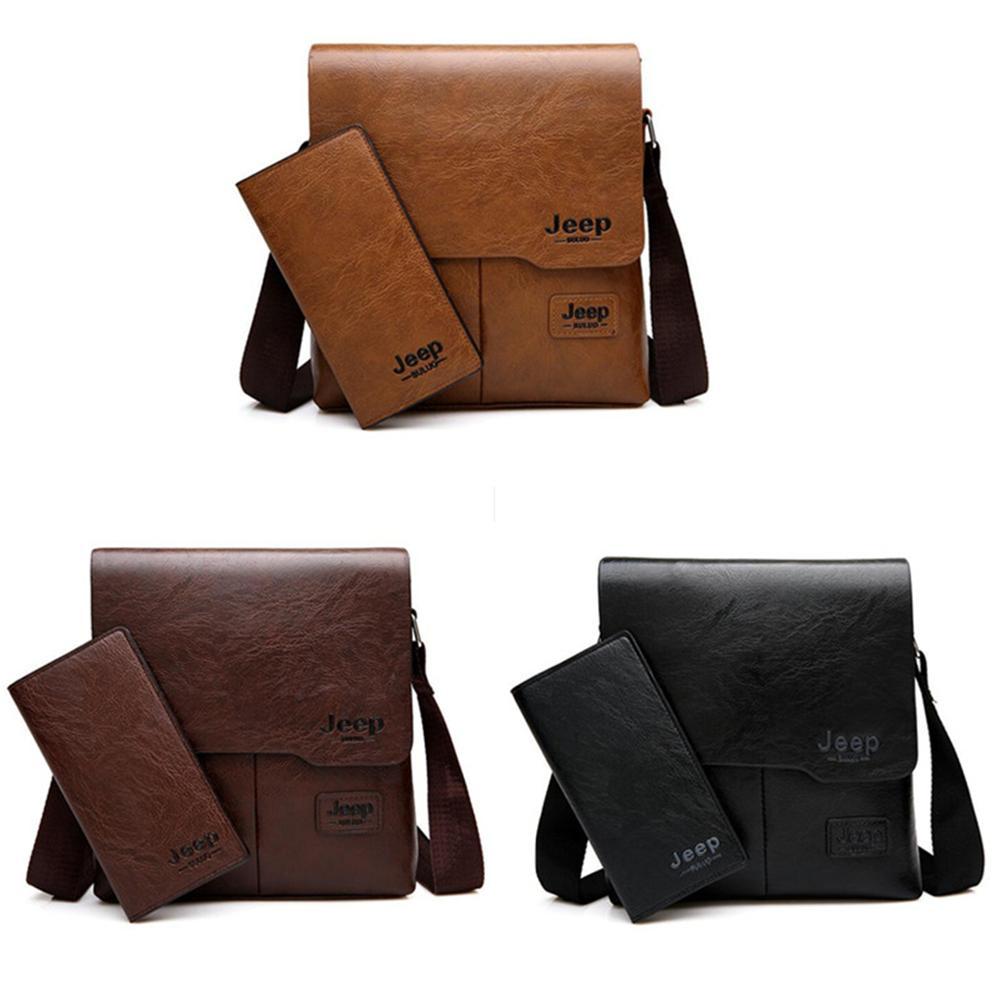 JEEPBULUO Men Tote Bags Set Famous Brand New Fashion Man Leather Messenger Bag Male Cross Body Shoulder Business Bags For Men