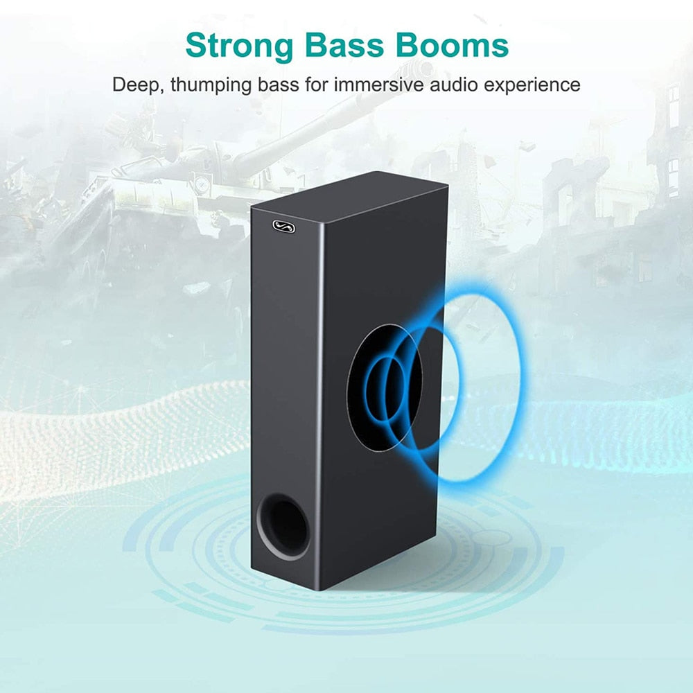120W Home TV Theater Soundbar Bluetooth 5.0 Speakers Wireless Sound Bar 3D Stereo Column Surround Subwoofers with Remote Control