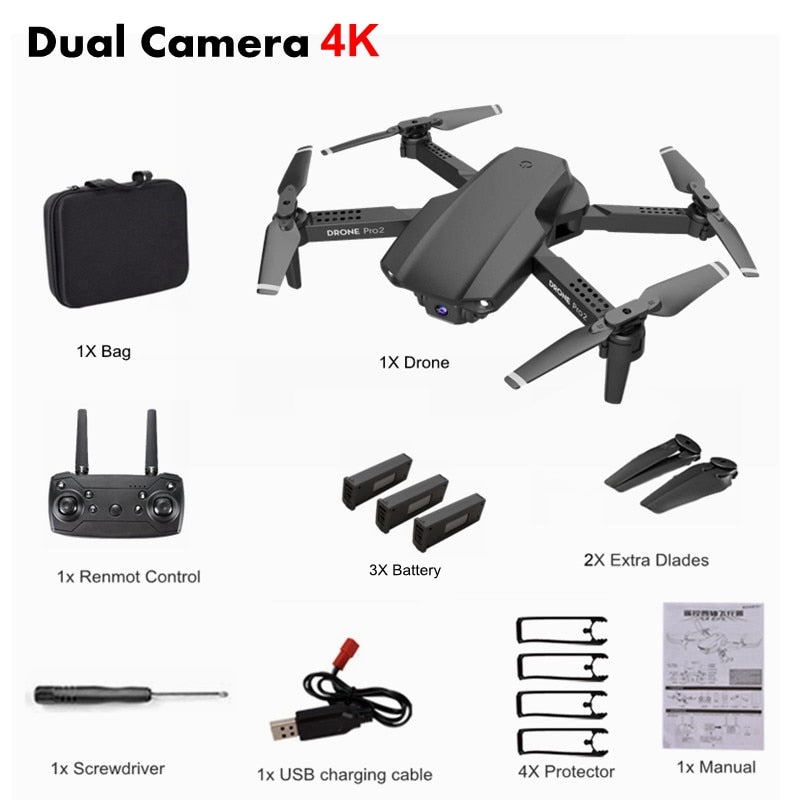 2020 NEW E99 Drone 4K HD FPV Wide Angle Profession Dual Camera Hight Hold Optical Flow Foldable RC Quadcopter Dron Toys