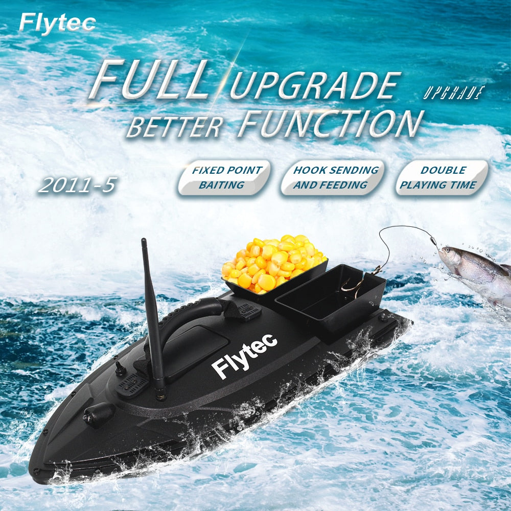 Flytec 2011-5 New Ungrade RC Bait Boat Fishing Tools Finder 1.5kg Loading 500m Remote Control Fishing Bait Boat RC Boat