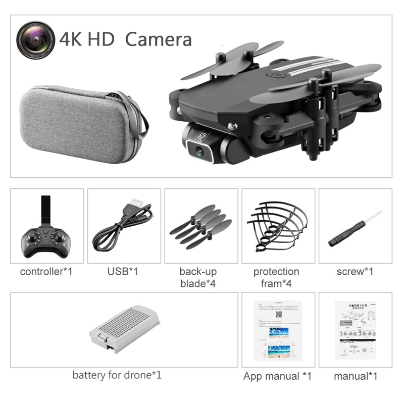 Drone 4k HD Wide Angle Camera 0.3MP/5.0MP/4K HD Cameras Mini Drone LS-MIN Dron Camera Quadcopter Height Keep Drones Toys Gifts