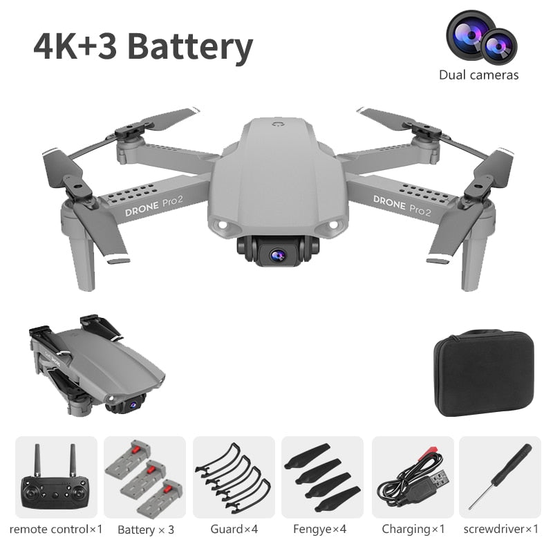 LSKJ E99 Pro2 RC Mini Drone 4K HD Dual Camera WIFI FPV Professional Aerial Photography Helicopter Foldable Quadcopter Dron Toys