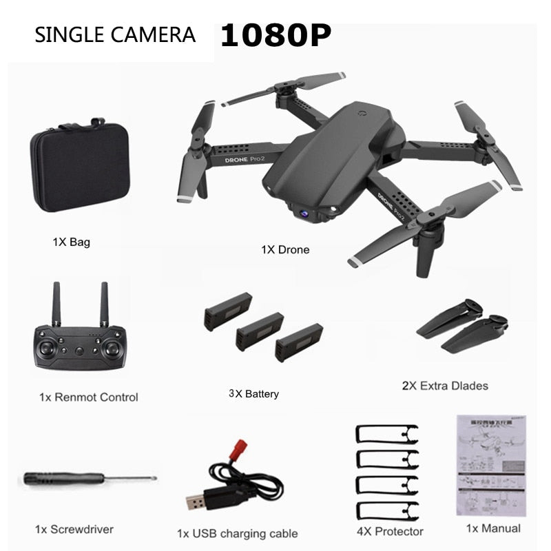 2020 NEW E99 Drone 4K HD FPV Wide Angle Profession Dual Camera Hight Hold Optical Flow Foldable RC Quadcopter Dron Toys
