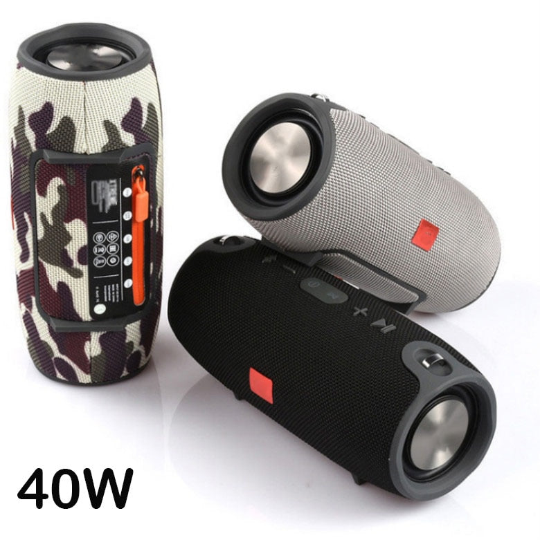 High Power 40W Bluetooth Speaker Waterproof Portable Column Super Bass Stereo For Comuter PC Speakers with FM Radio BT AUX TF