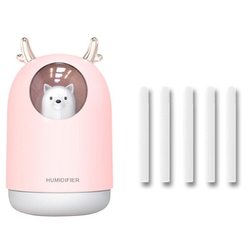 Air Humidifier Ultrasonic Electric USB Humidifier 300ML Aromatherapy Spray Nebulizer with Light