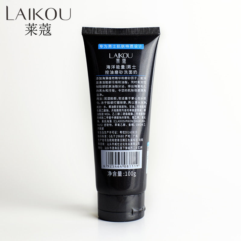 Brand Korean LAIKOU Men Facial Cleanser Face Washing Moisturizing Man Skin Care Oil Control Blackhead Remove Cosmetics Norish