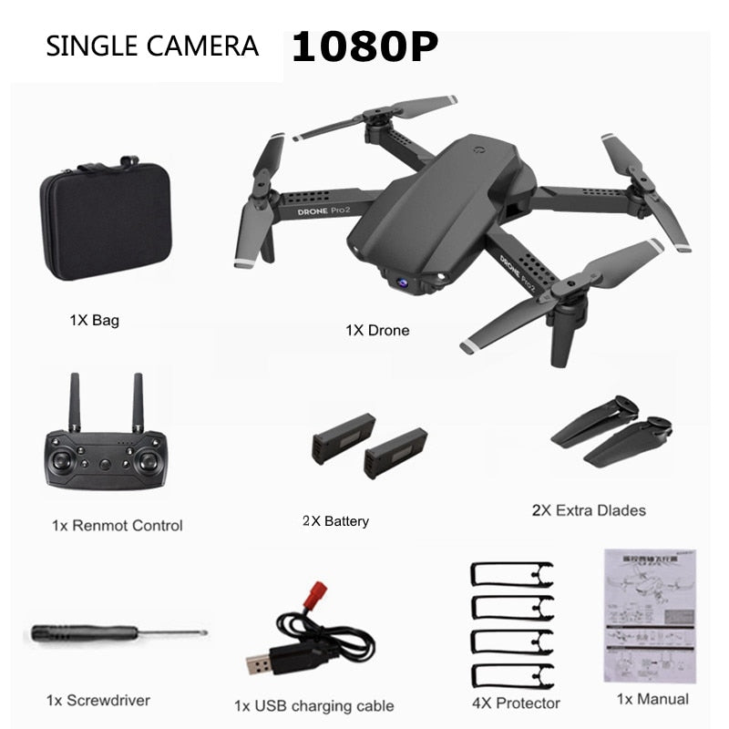 2020 NEW E99 Drone 4K HD FPV Wide Angle Profession Dual Camera Hight Hold Optical Flow Foldable RC Quadcopter Dron Toys