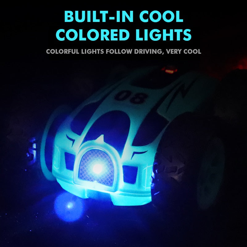 3.7 inch RC Car 2.4G 4CH Drift Stunt Double-sided bounce Stunt Car Rock Crawler Roll Car 360 Degree Flip Kids Robot RC Cars Toys