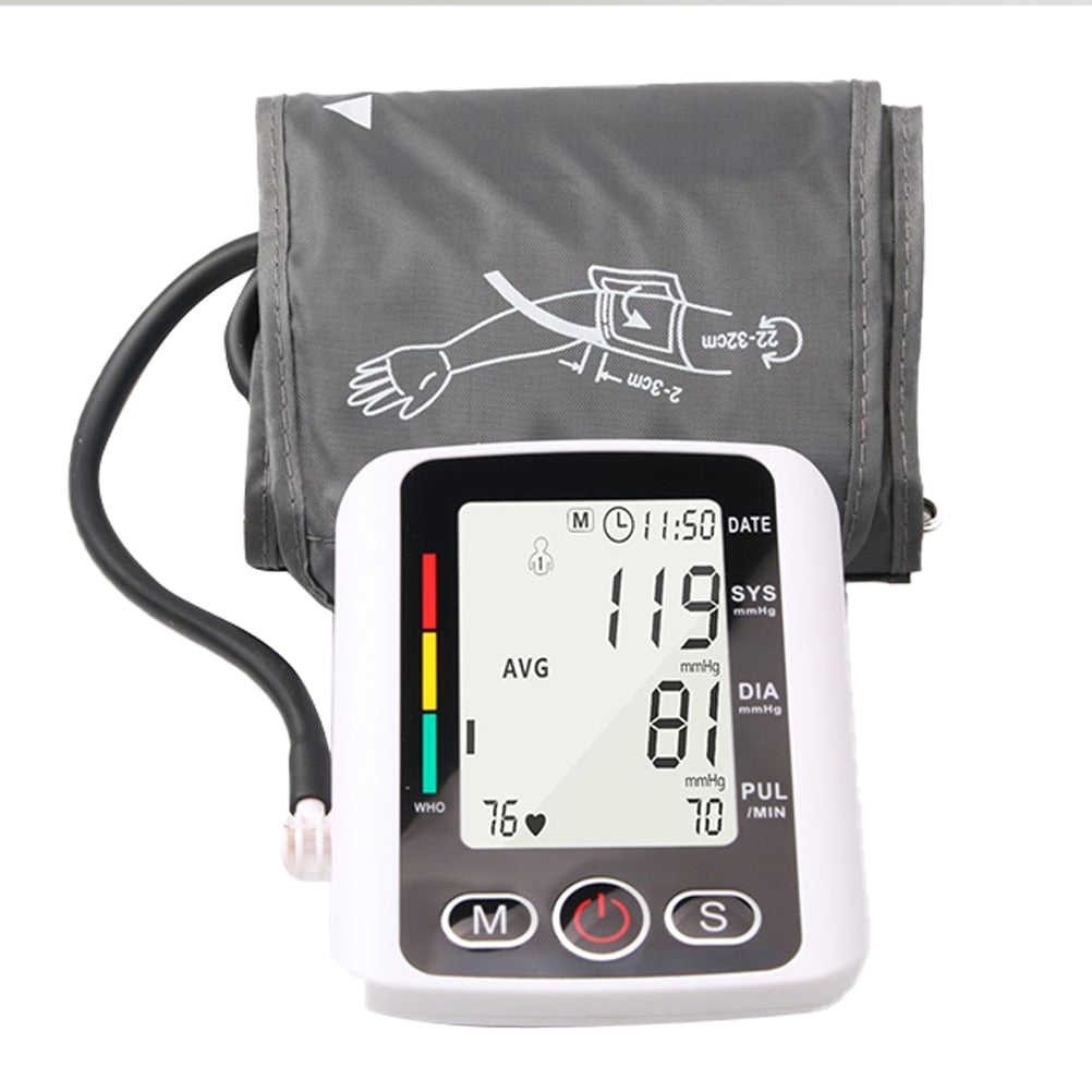 Blood Pressure Monitor Electronic Blood Pressure Meter Electronic Sphygmomanometer Arm Style Home Tonometer without Battery