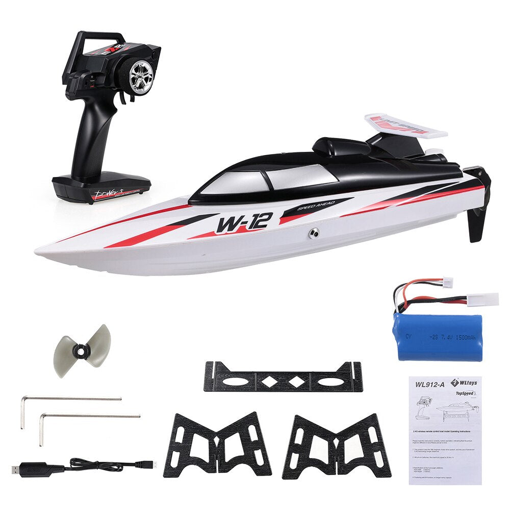 WLtoys WL912-A 35KM/H RC Boat 2.4G Radio-Controlled Speedboat Capsize Protection Outdoor Motor RC Racing Boat Ship Toy for Kids