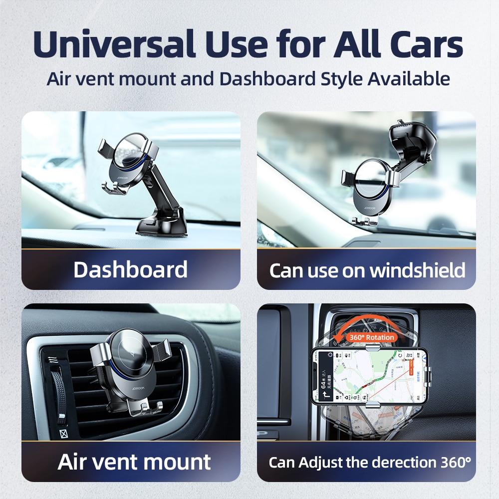 Joyroom 15W Qi Car Phone Holder wireless charger Wireless Charger Car Mount Intelligent Infrared for Air Vent Mount For iPhone