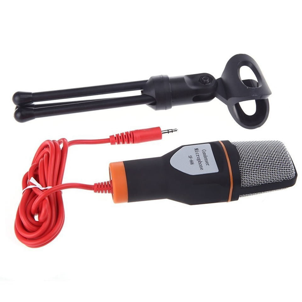 New Condenser Microphone 3.5mm Plug Home Stereo MIC Desktop Tripod for PC YouTube Video Skype Chatting Gaming Podcast Recording