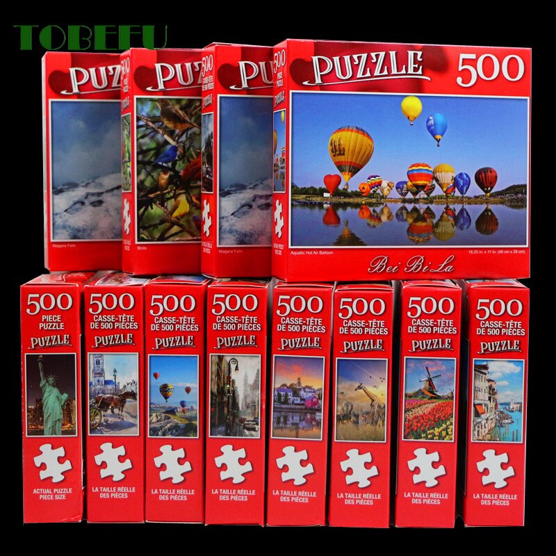 TOBEFU 500 Pieces Jigsaw Puzzle Assembling Picture Landscape Decompression Puzzles Toy for Adult Children Kids Educational Gift