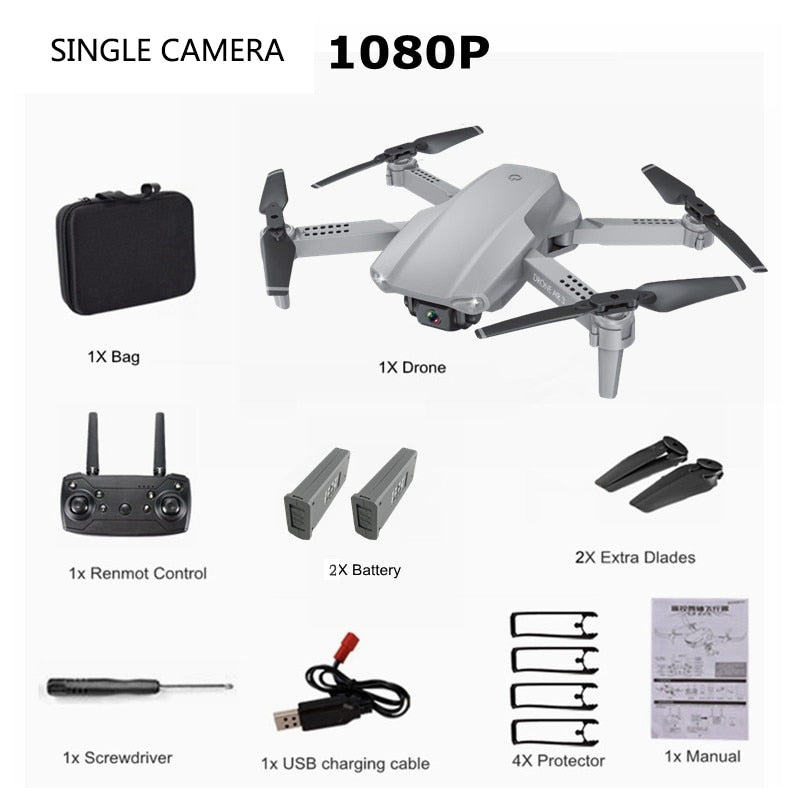 2020 NEW E99 Drone 4K HD FPV Wide Angle Profession Dual Camera Hight Hold Optical Flow Foldable RC Quadcopter Dron Toys