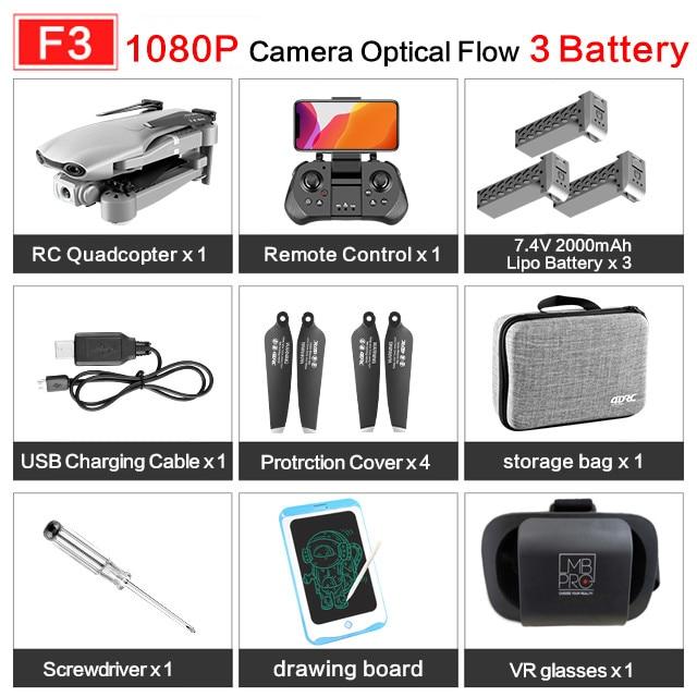 2020 NEW F3 drone GPS 4K 5G WiFi live video FPV quadrotor flight 25 minutes rc distance 500m drone HD wide-angle dual camera