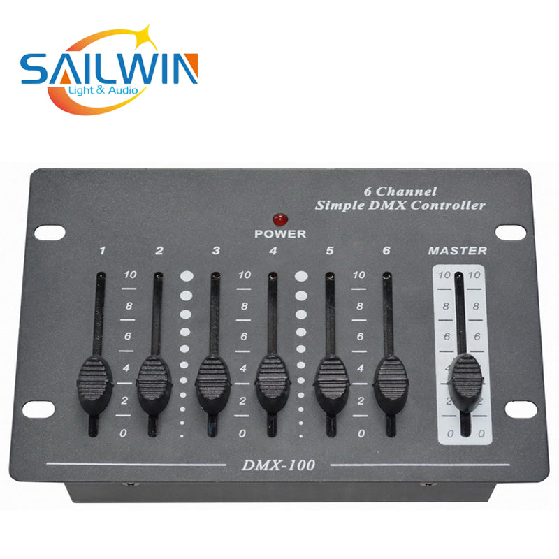 Mini 6 Channel Simple DMX Console DC9V Adapter Battery DMX Controller