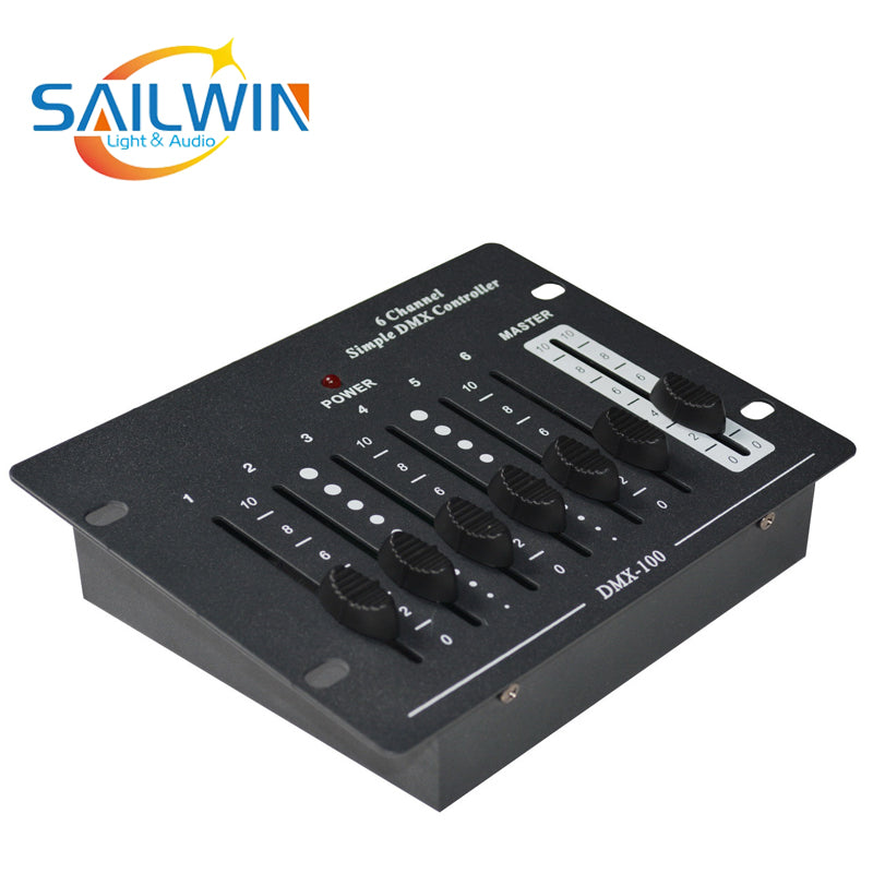 Mini 6 Channel Simple DMX Console DC9V Adapter Battery DMX Controller