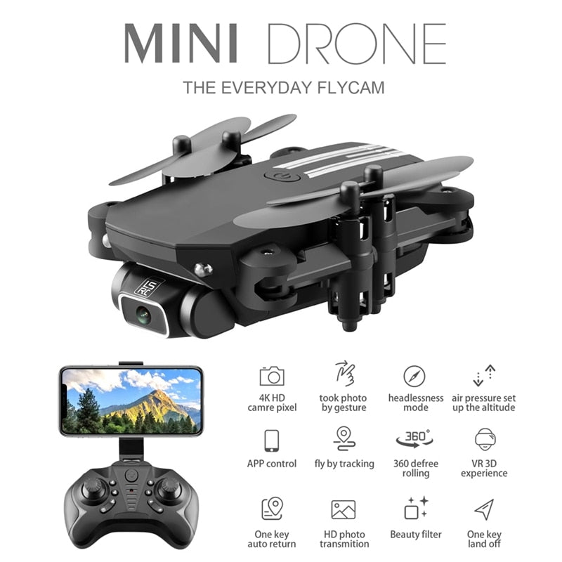 Drone 4k HD Wide Angle Camera 0.3MP/5.0MP/4K HD Cameras Mini Drone LS-MIN Dron Camera Quadcopter Height Keep Drones Toys   Gifts