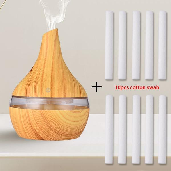 saengQ Humidifier Electric Aroma Air Diffuser Wood Ultrasonic Air Humidifier Essential Oil Aromatherapy Cool Mist Maker For Home