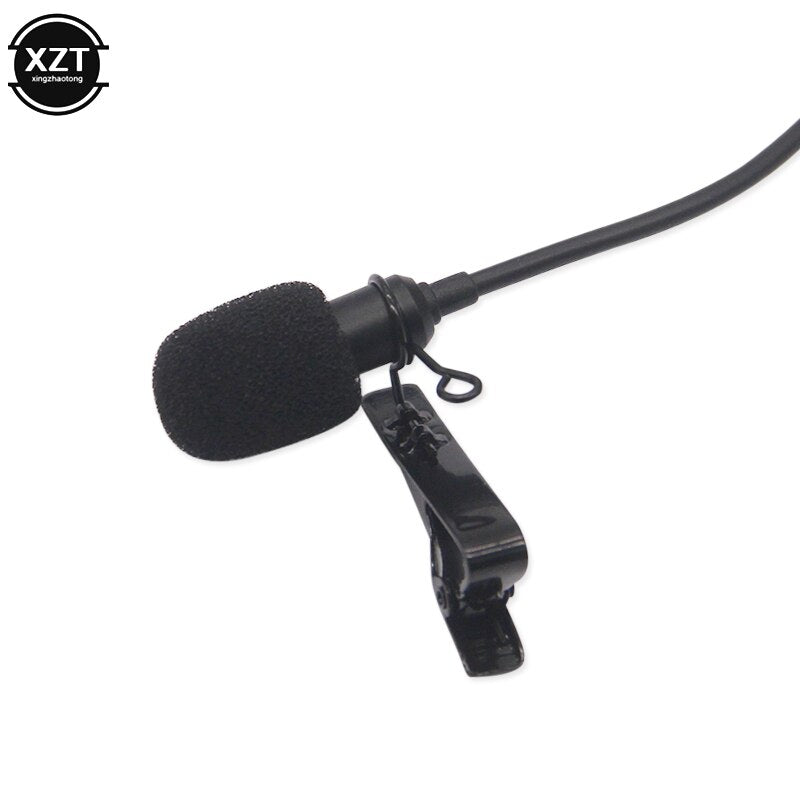 Portable USB Mini Microphone 2m Lapel Lavalier Mic Clip-on External Buttonhole Microphones for Laptop PC Computer Recording Chat