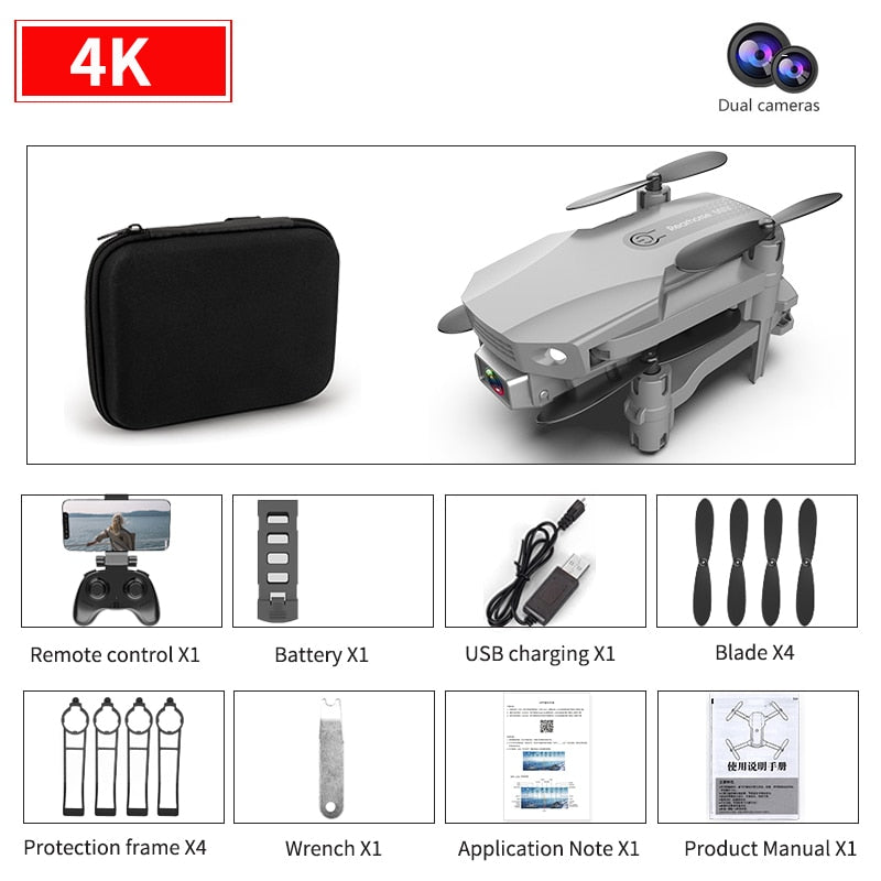 New R16 drone 4k HD dual lens mini drone WiFi 1080p real-time transmission FPV drone follow me Foldable RC Quadcopter toy