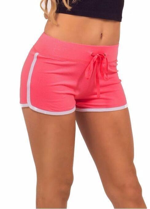 Summer Leisure Women Shorts Contrast Binding Side Split Elastic Waist Loose Casual Shorts Yo-Ga Short Feminino