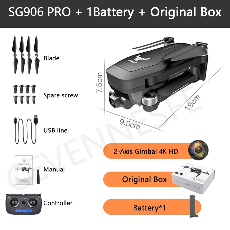 2020 NWE SG906 PRO2 drone 4k HD 5G camera Triaxial anti-shake Self-stabilizing gimbal Upgraded version drones distance 1.2km