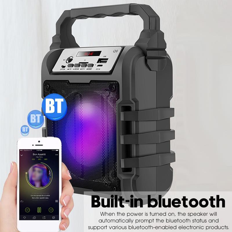 Portable Karaoke Speaker 3D Wireless bluetooth Speaker System Bass Subwoofer Microphone Support Hands-free/USB/TF Card/AUX/FM