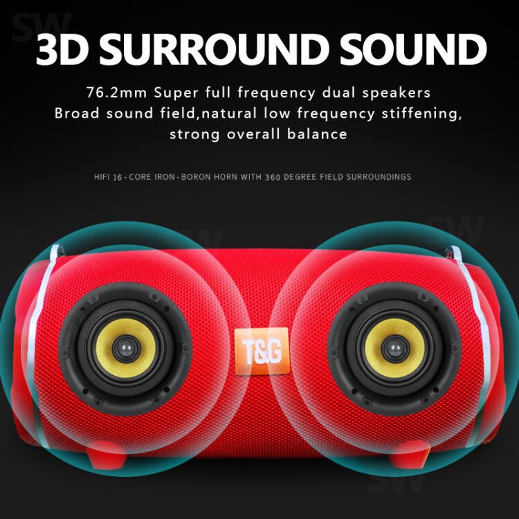 50W Wireless Bluetooth Speaker Outdoor Portable Subwoofer Colum 3D Stereo Soundbar 4000mAh Battery Music 48 hours FM / aux / TF