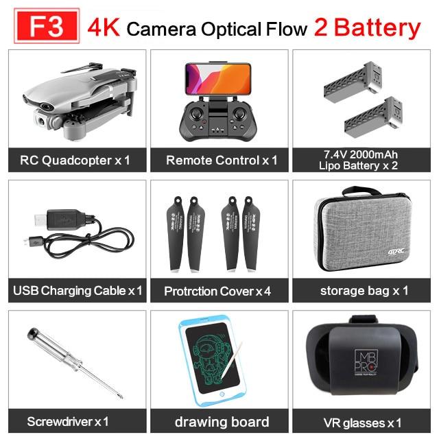 2020 NEW F3 drone GPS 4K 5G WiFi live video FPV quadrotor flight 25 minutes rc distance 500m drone HD wide-angle dual camera